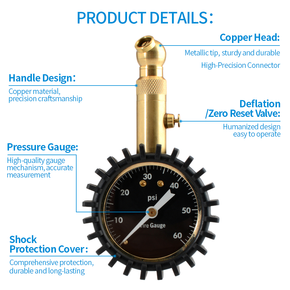 Precyzyjny manometr do opon 0- – Tyre Pressure Gauge recenzja i cena