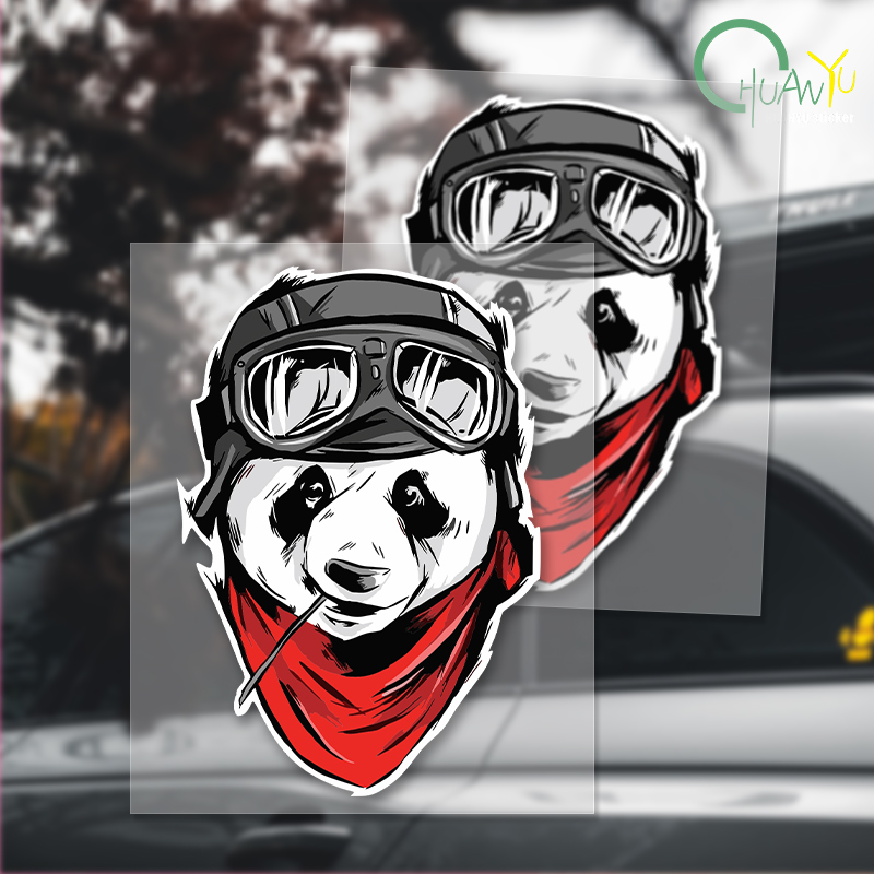 Panda rower kreskówka naklejka – Motorcycle Gear Pattern recenzja i cena