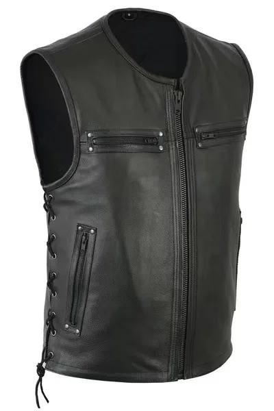 Nowa skórzana kamizelka z wyso – Motorcycle Gear Vest recenzja i cena